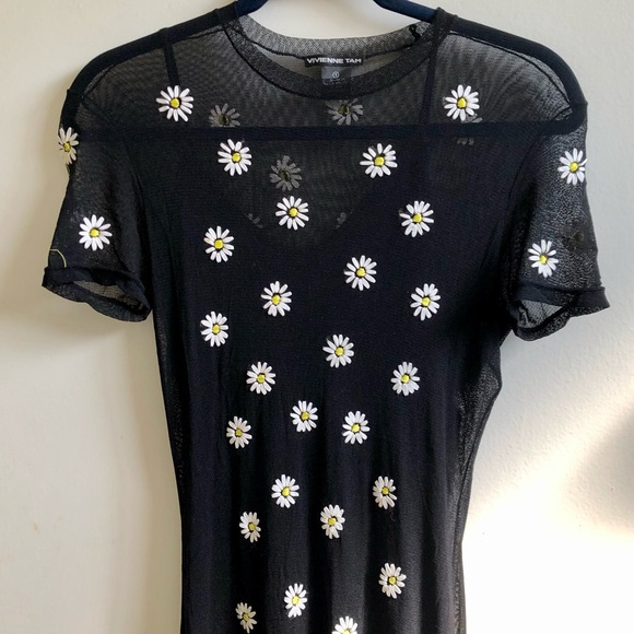 ⭐️SOLD⭐️Vivienne Tam Vintage Mesh Floral Maxi Dress - Picture 2 of 12